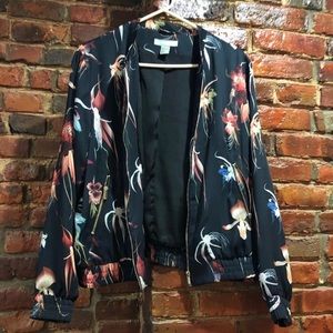 H&M satin orchid bomber jacket